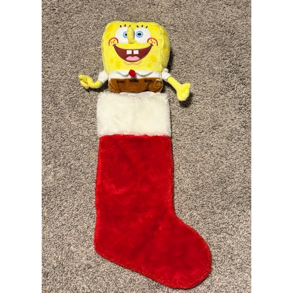 Vintage 2003 SpongeBob SquarePants Christmas Stocking Plush Nickelodeon